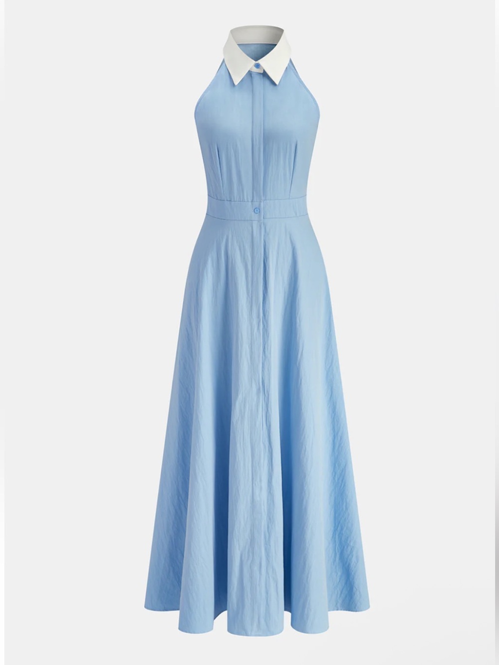 Commense Light Blue Collared Maxi Dress